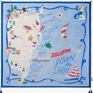 NWT Spartina 449 Daufuskie Island Down The Shore Square Scarf Shawl